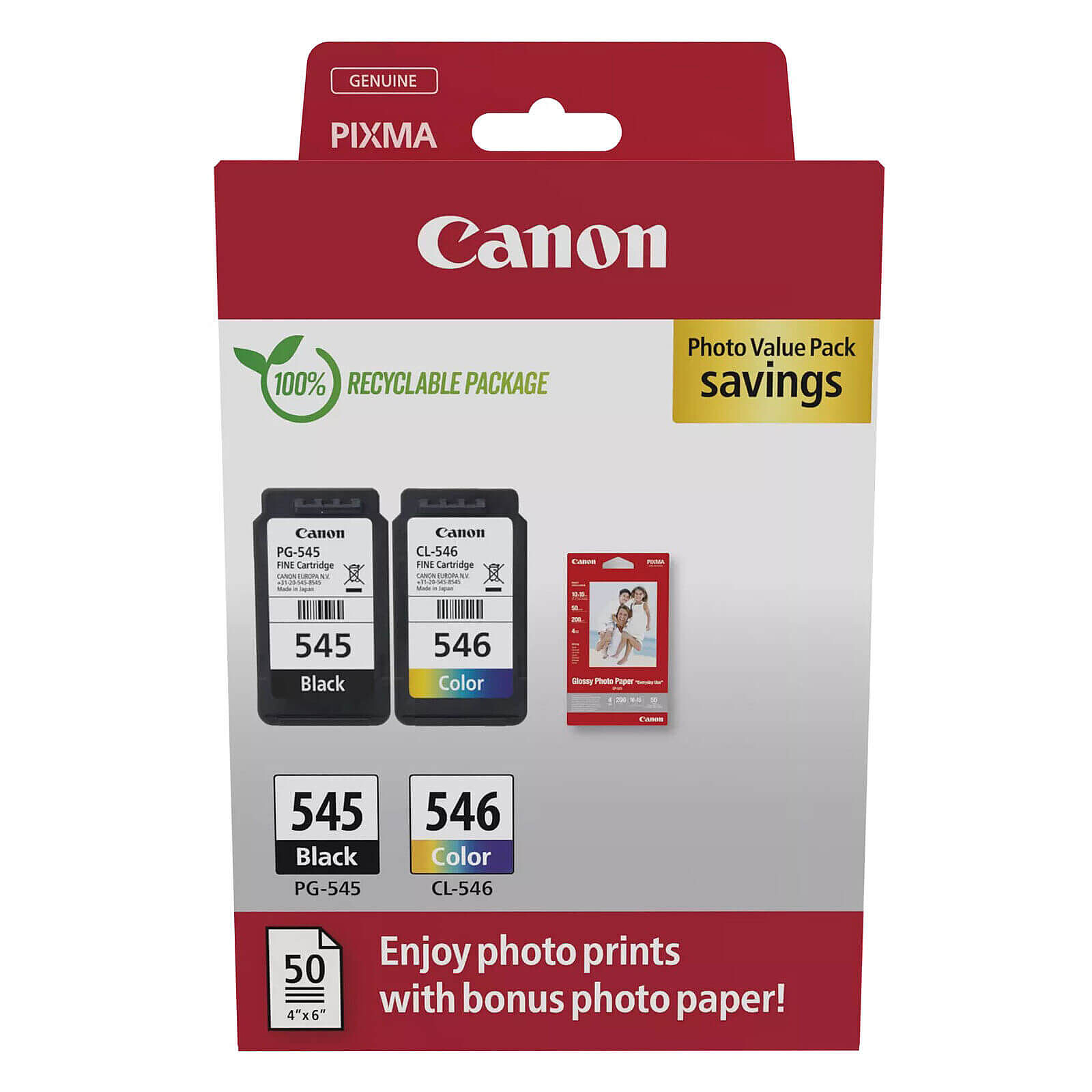 Cartouche d'encre Canon PG-545 + CL-546 - Multipack - Autre vue