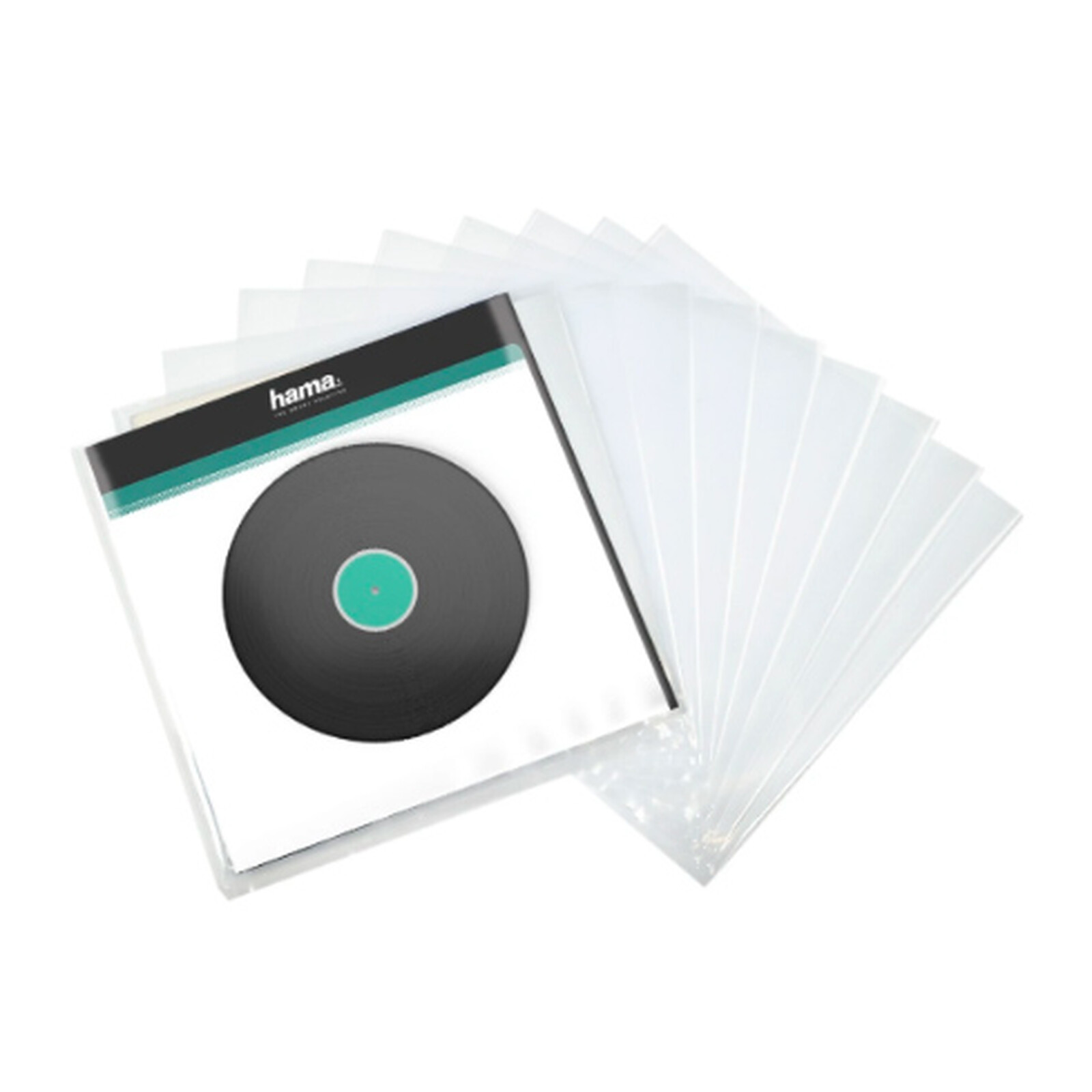 Rangement Hama Lot de 10 Pochettes extérieures pour disques 33 tours - Transparente - Autre vue