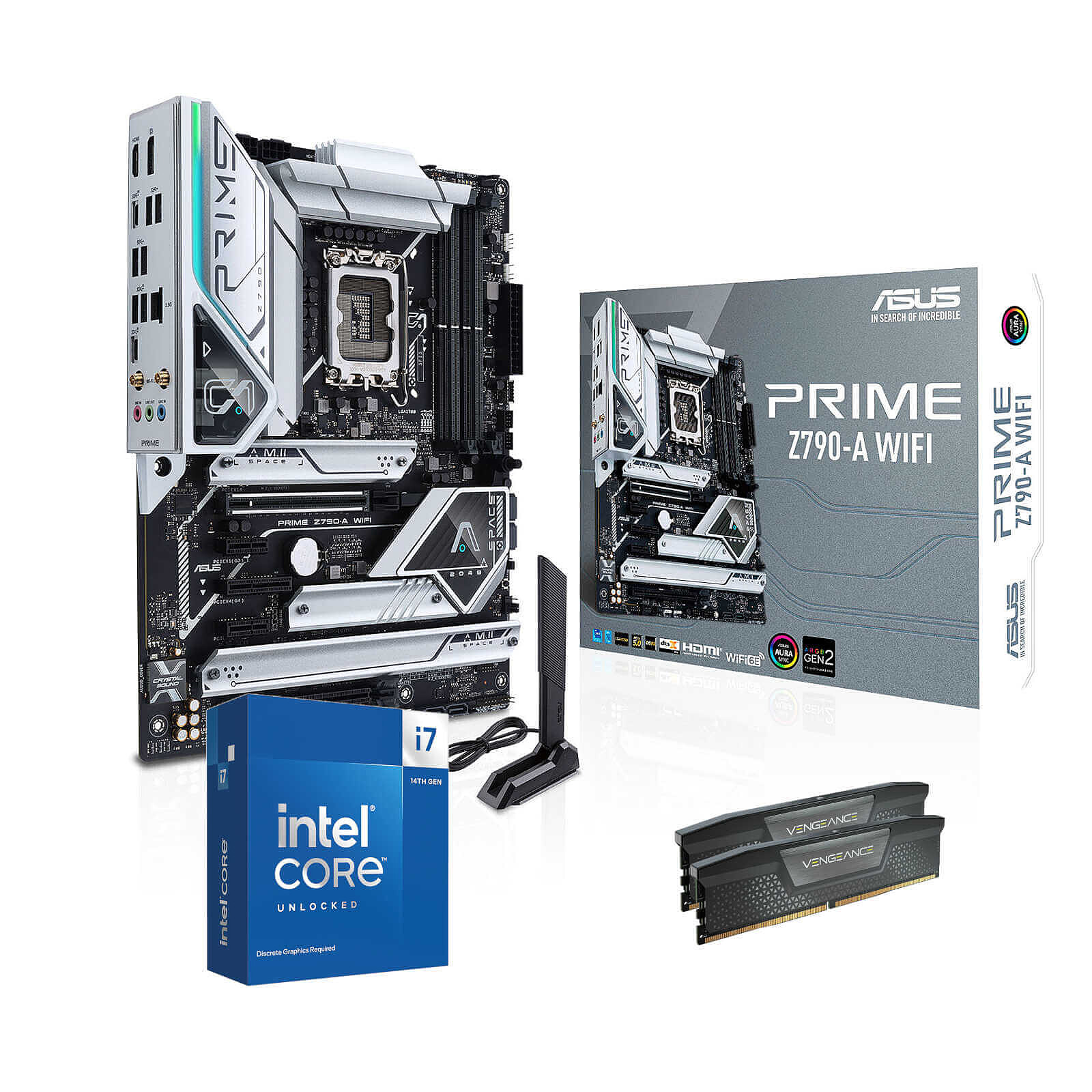 Kit upgrade PC Intel Core i7-14700KF + Asus Z790 + RAM 32 Go DDR5 - Autre vue