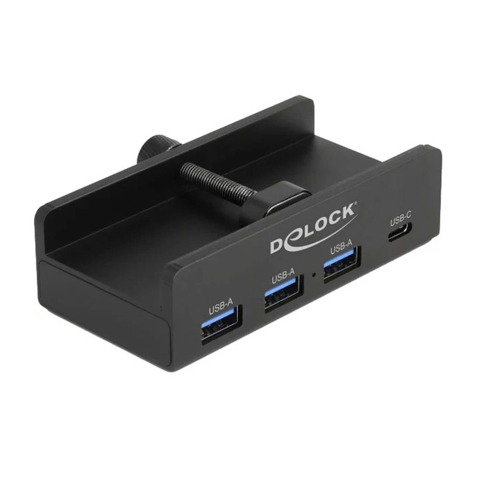 Accessoires USB DeLock USB 3.0 Hub externe 3 ports USB-A + 1 port USB-C avec vis de verrouillage - Autre vue
