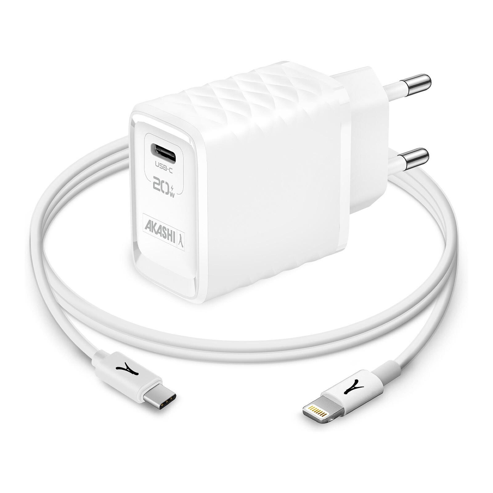 Chargeur Akashi Chargeur Secteur 20W USB-A Quick Charge 3.0 + Câble Lightning - Autre vue