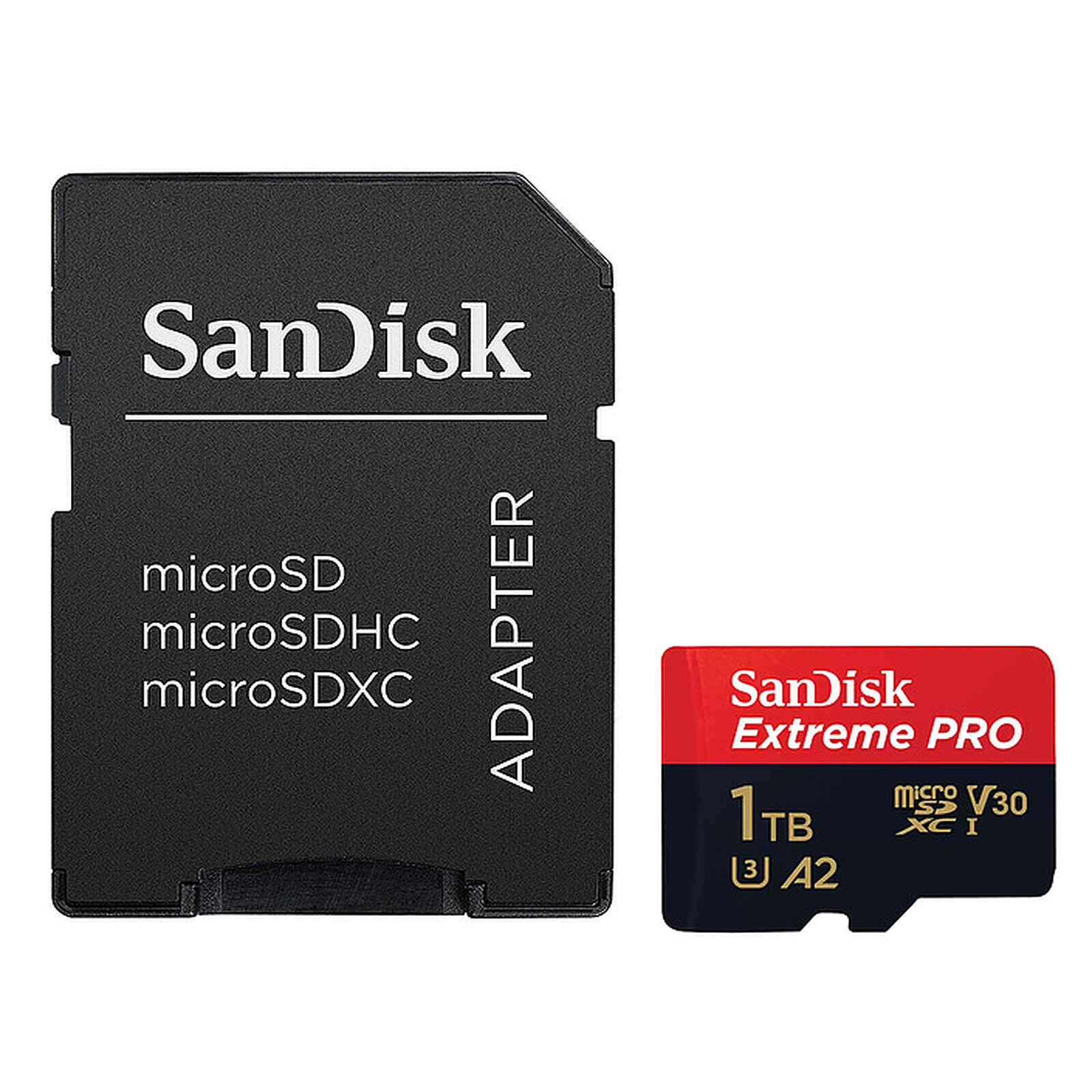 Carte micro SD SanDisk Extreme PRO microSDXC UHS-I U3 1 To + Adaptateur SD - Autre vue
