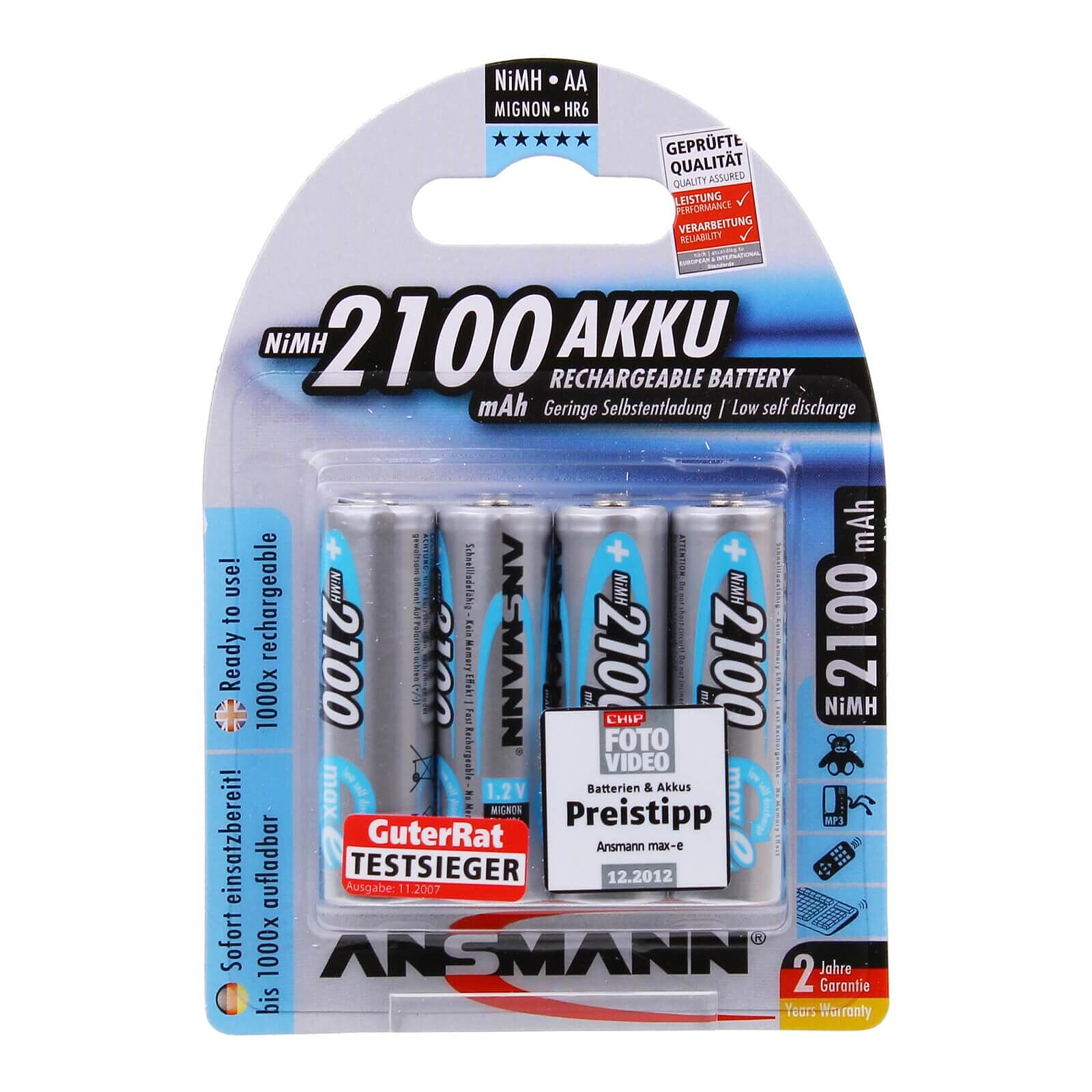 Pile et chargeur Ansmann Piles rechargeables maxE 2100 mAh AA x4 - Autre vue