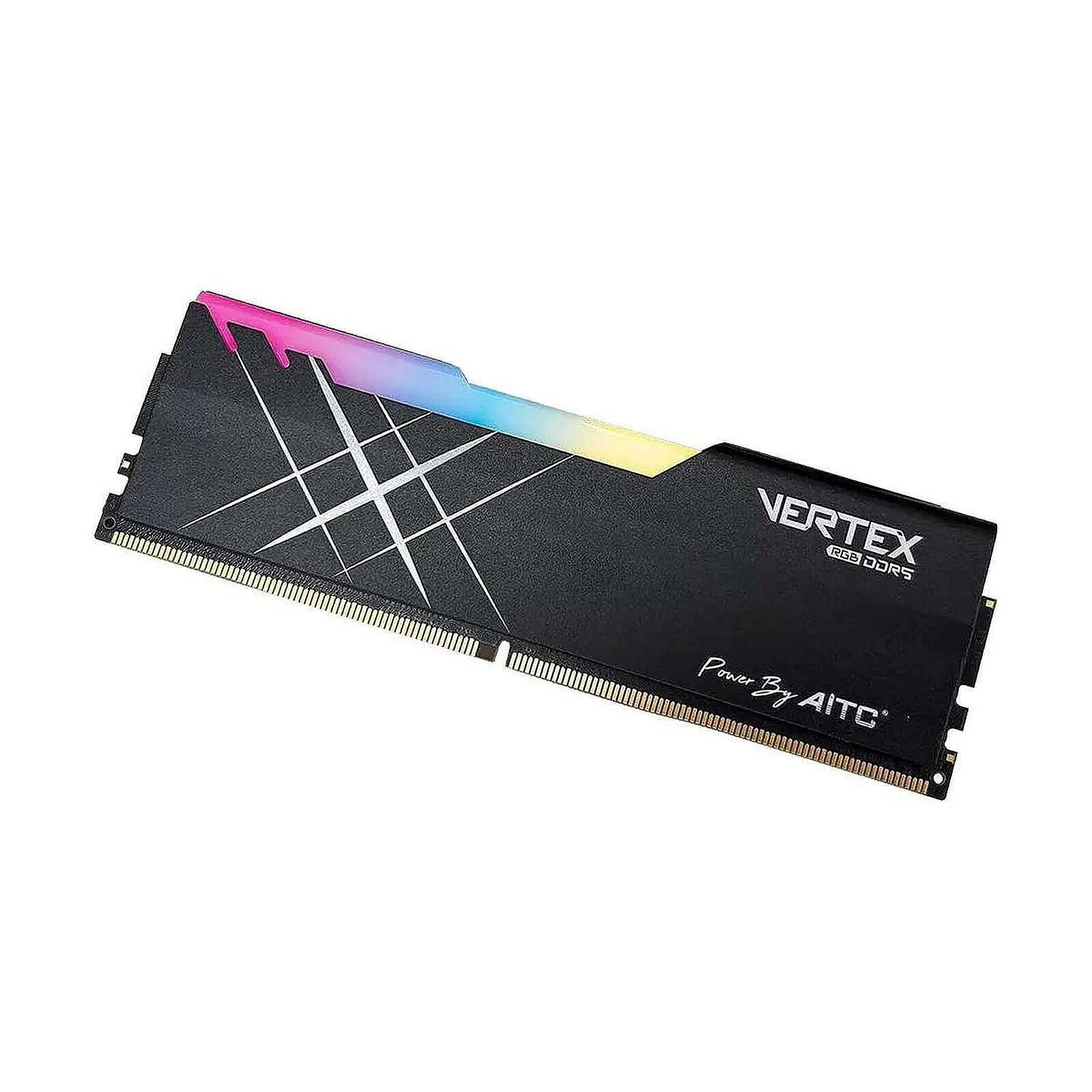 Mémoire RAM Kingsman Gaming Vertex RGB - 1 x 16 Go (16 Go) - DDR5 -  6000 MHz - CL42 Noir (Bulk) - Autre vue