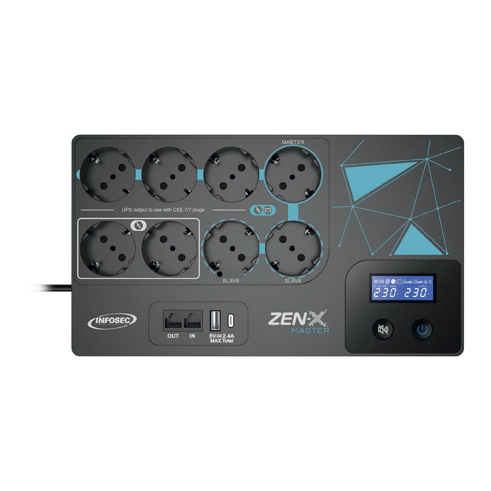 Onduleur Infosec Zen-X Master 1000 VA Schuko - Autre vue