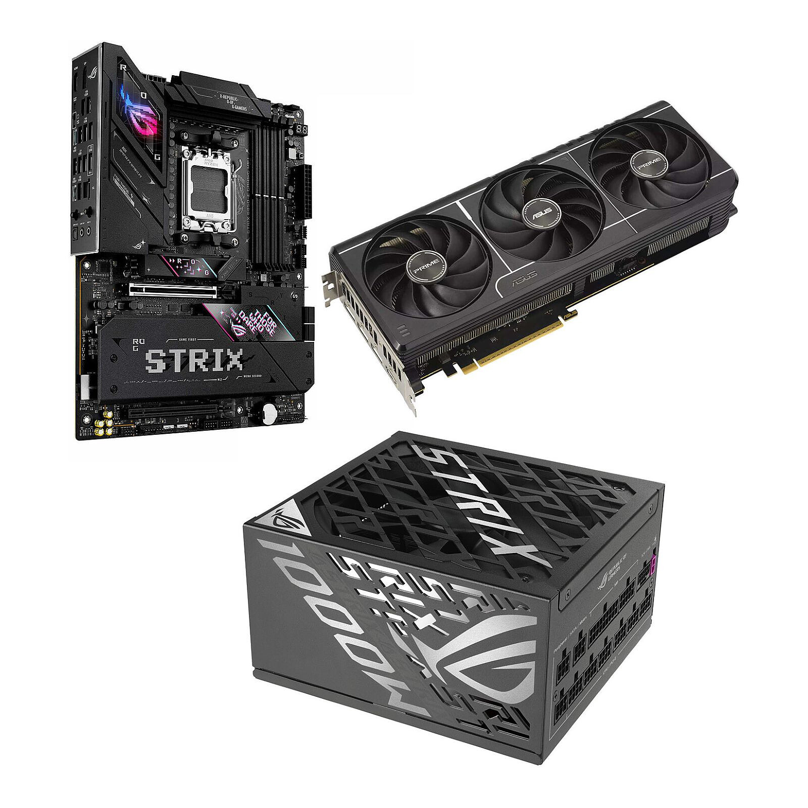 Kit upgrade PC Asus PRIME-RTX5080-16G + ROG STRIX B850-E GAMING WIFI + ROG-STRIX-1000P-GAMING - Autre vue