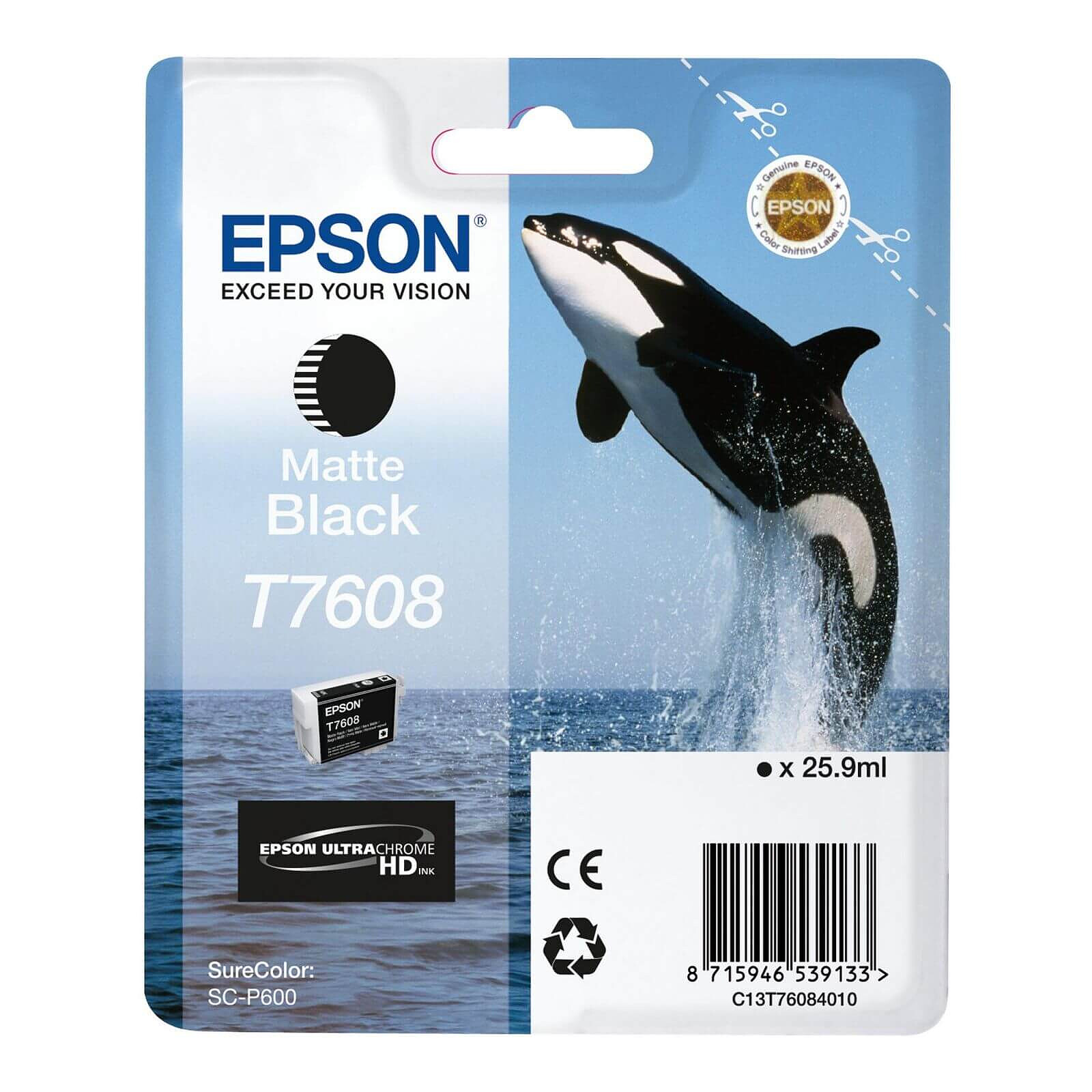 Cartouche d'encre Epson Noir Mat T7608 - Autre vue