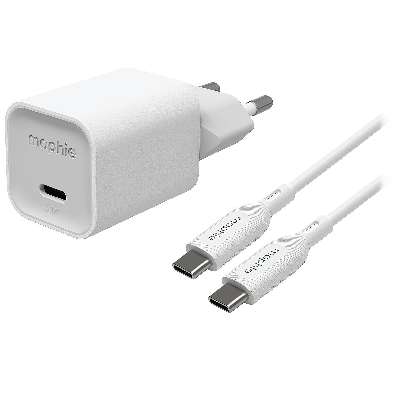 Chargeur Mophie USB-C GaN Wall Adapter 20W + Câble liasse - Autre vue