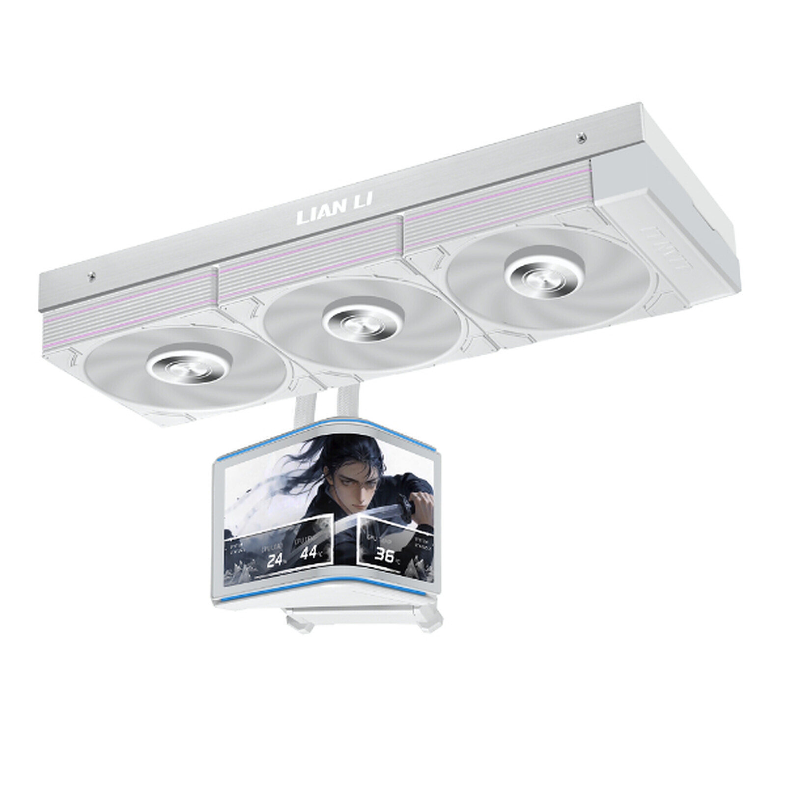 Watercooling AIO Lian Li Hydroshift II OLED Curved 360P28 - Blanc - Autre vue