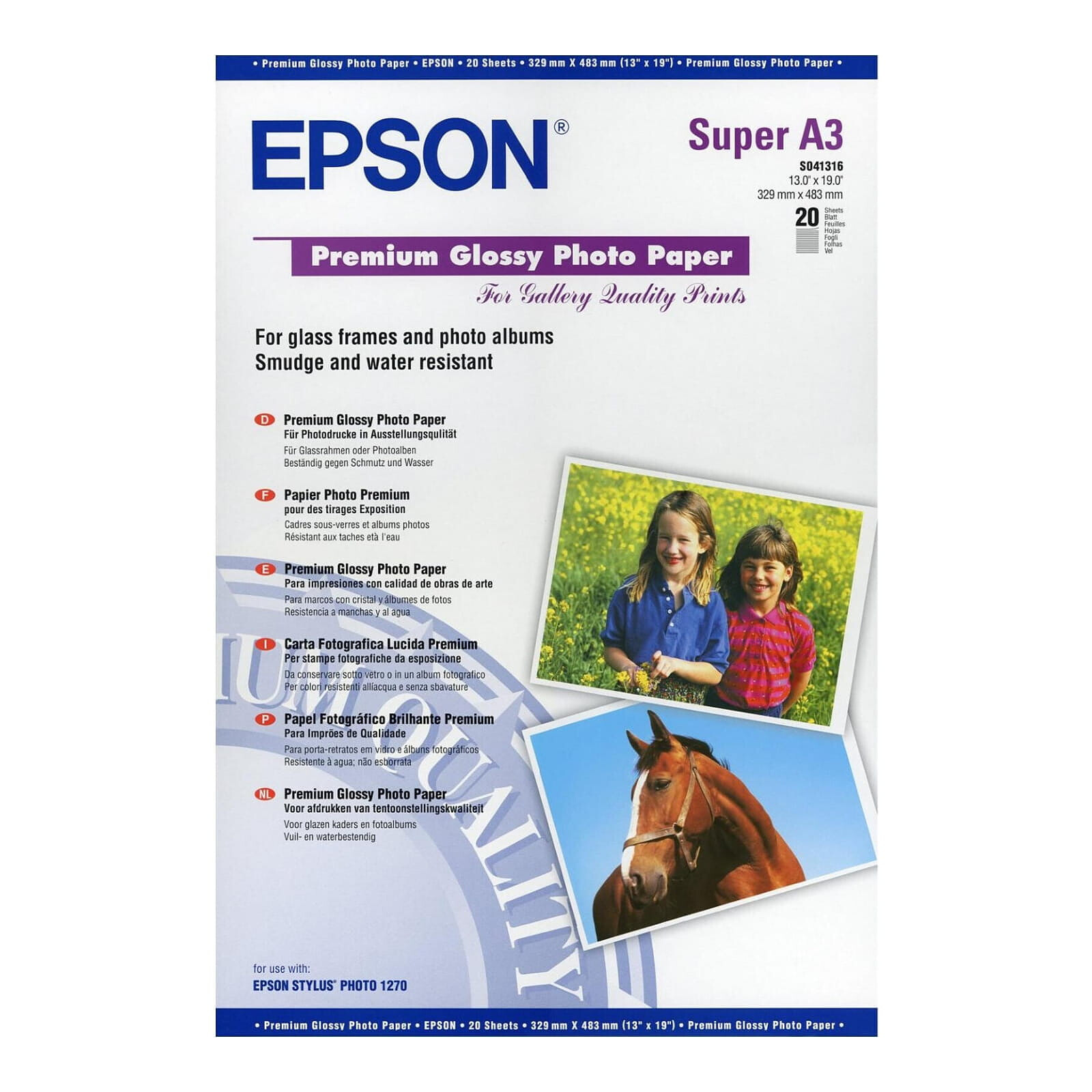 Papier imprimante Epson Papier photo premium glacé A3+ - C13S041316 - Autre vue