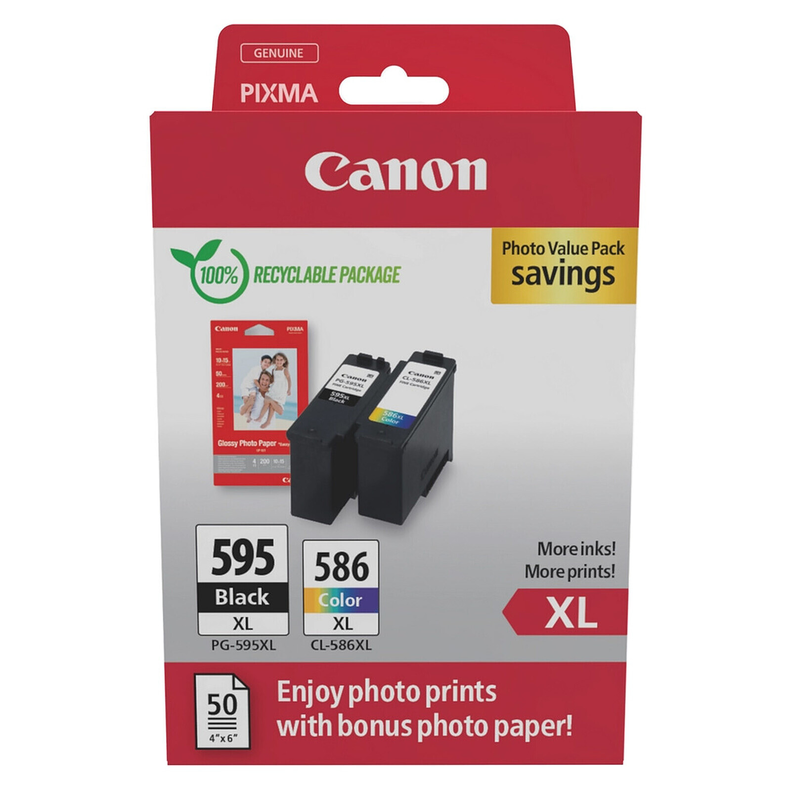 Cartouche d'encre Canon PG-595XL + CL-586XL - Multipack (Noir et Couleur) - Autre vue