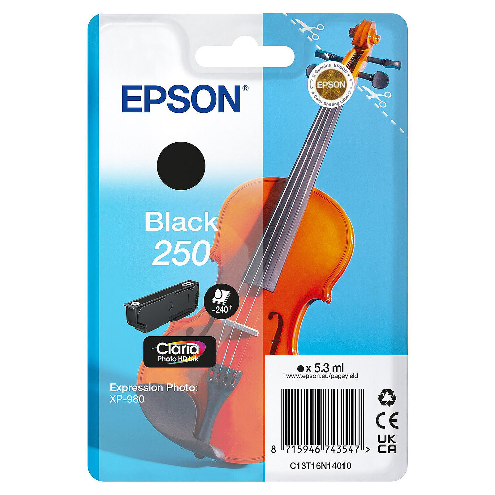 Cartouche d'encre Epson Singlepack Violon 250 Noir - Autre vue