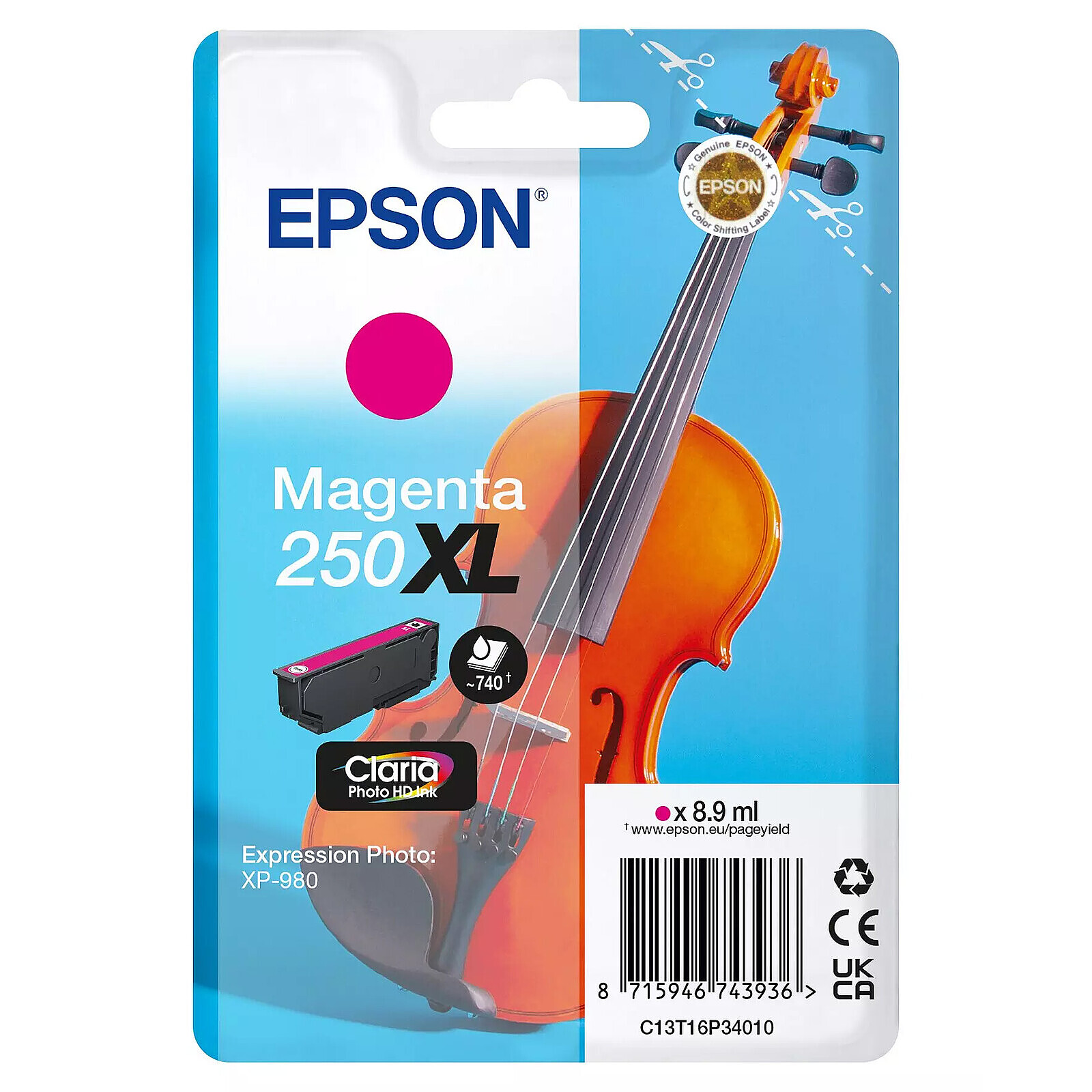 Cartouche d'encre Epson Singlepack Violon 250XL Magenta - Autre vue