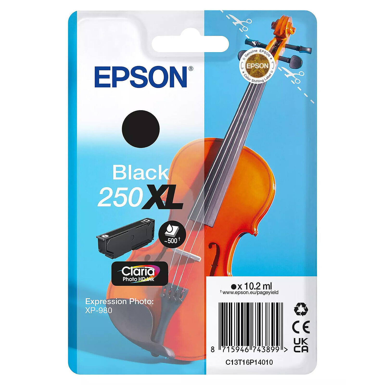 Cartouche d'encre Epson Singlepack Violon 250XL Noir - Autre vue