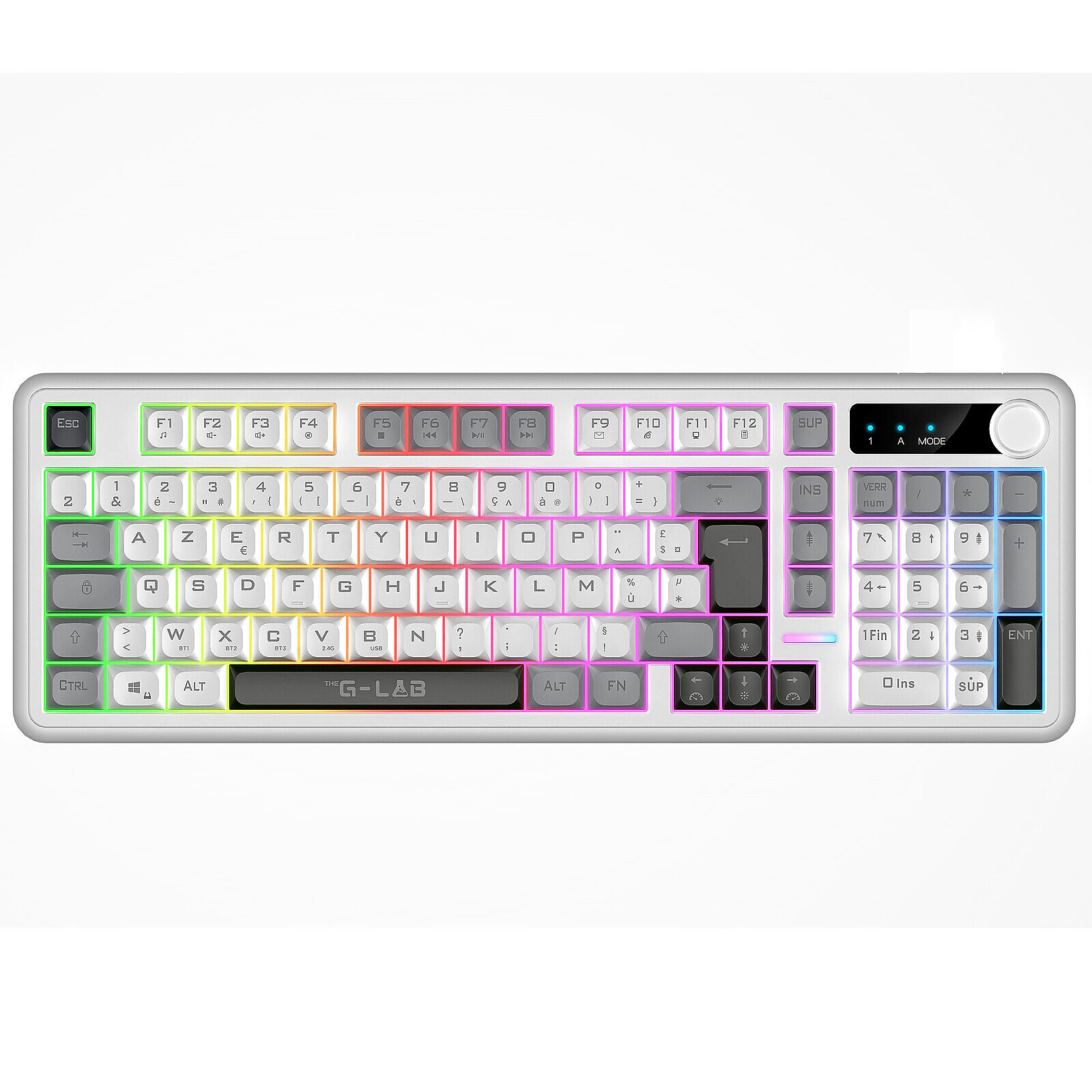 Clavier PC The G-Lab Keyz Caesium EX - Blanc/Gris - Autre vue