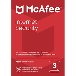 McAfee Internet Security - Licence 2 ans - 3 postes - A télécharger
