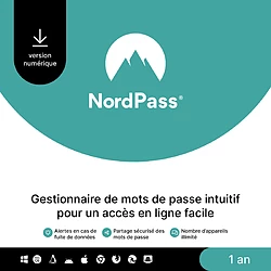 NordPass Premium - Licence 1 an - 6 appareils - A télécharger