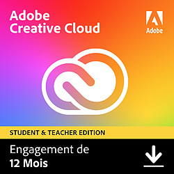Adobe Creative Cloud all Apps - Etudiants et Enseignants - Licence 1 an - 1 utilisateur - A télécharger