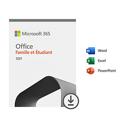 Microsoft Office 2021 Famille et Etudiant - Licence perpétuelle - 1 PC ou Mac - A télécharger