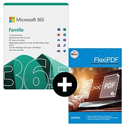 Pack Microsoft 365 Famille + FlexiPDF Home & Business - Licence 1 an - 6 utilisateurs - A télécharger