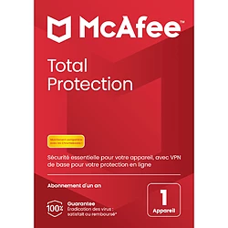 McAfee Total Protection - Licence 1 an - 1 poste - A télécharger