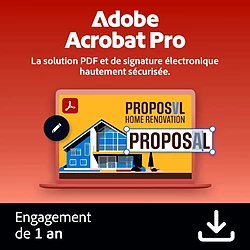Adobe Acrobat Pro - 1 utilisateur - Abonnement 1 an