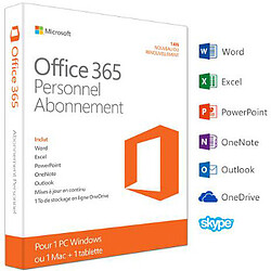 Microsoft Office 365 Personnel - 1 poste (PC ou Mac) / 1 an