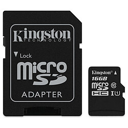 Kingston microSDHC 16 Go Canvas Select (80Mo/s) + adapt. SD