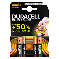 Duracell Piles Alcaline Plus Power AAA LR03 (par 4)