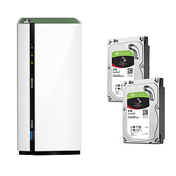 QNAP NAS TS-228A - 1 Go + Pack de 2 Seagate IronWolf - 2 To