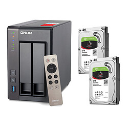 QNAP NAS TS-251+ - 2 Go + Pack de 2 Seagate IronWolf - 2 To