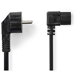 NEDIS Câble d'alimentation coudé pour PC, moniteur et onduleur noir - 3 mètres