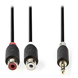 NEDIS Câble Audio Stéréo Jack 3.5 mm vers 2 x RCA femelle - 20cm