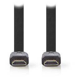 NEDIS Kabel HDMI datar NEDIS dengan Ethernet hitam (5 meter)