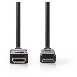 NEDIS Câble Mini HDMI mâle / HDMI mâle haute vitesse avec Ethernet Noir (2 mètres)