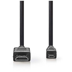 NEDIS Câble Micro HDMI mâle / HDMI mâle haute vitesse avec Ethernet Noir (1.5 mètre)