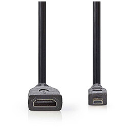 NEDIS Câble Micro HDMI mâle / HDMI femelle haute vitesse avec Ethernet Noir (20 cm)