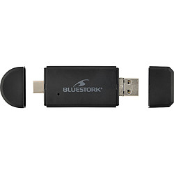 Bluestork Lecteur de cartes USB-A/USB-C/micro-USB - 2-en-1