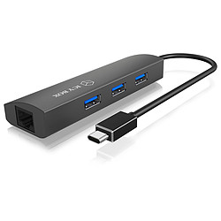 Icy Box UE330 - Adaptateur USB Type-C vers Gigabit + Hub