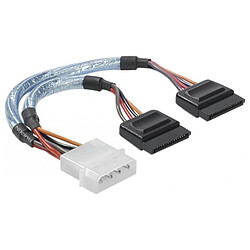 Adaptateur d'alimentation Molex vers 2 connecteurs d'alimentation SATA