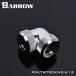 BARROW TWT90KNS-K12 - Coude 90° pour tuyau rigide (Ø12 mm externe) - Argent