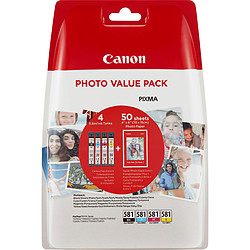 Canon CLI-581 BK/C/M/Y + papier photo Canon