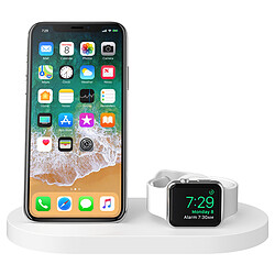 Belkin Station de charge sans fil à induction Boost Up pour iPhone et Apple Watch Qi 7,5 W (blanc)