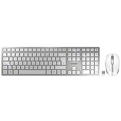 Clavier + Souris sans Fil Cherry DW 8000 v2 Gris (Touches plates/Indicateur  piles/3 boutons/