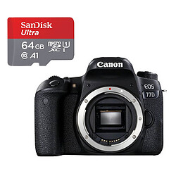 Canon EOS 77D Boîtier Nu Noir + SanDisk microSDXC 64Go