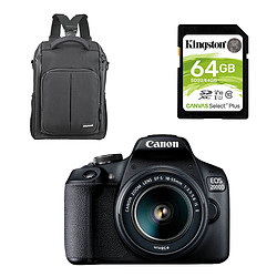 Canon EOS 2000D + EF-S 18-55 mm + Cullmann Backpack 200 + Kingston SDS2/64Go