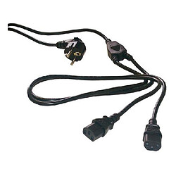 Double câble d'alimentation pour PC/moniteur/onduleur - 3 m