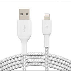 Câble USB-A vers Lightning (blanc) - 2 m