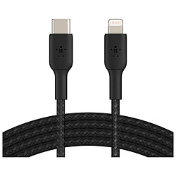 Câble à gaine tressée USB-C vers Lightning MFI (noir) - 1 m