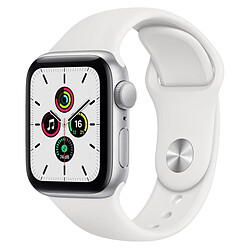Apple Watch SE Aluminium (Argent - Bracelet Sport Blanc) - GPS - 40 mm
